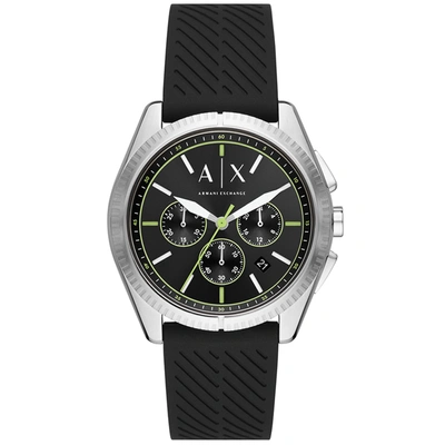 Armani Exchange Men's Black Dial Watch In Black / Green