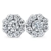 Pompeii3 1 1/2ct Halo Fire Diamond Studs 14k White Gold In Silver