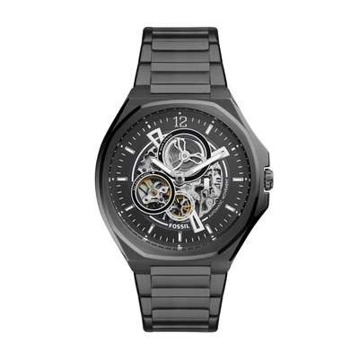 Fossil Men's Evanston Automatic, Black-tone Stainless Steel Watch