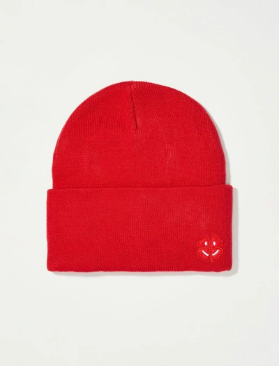 Lucky Brand Smiley Beanie In Red