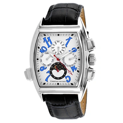 Christian Van Sant Grandeur Automatic White Dial Mens Watch Cv2134 In Black / White