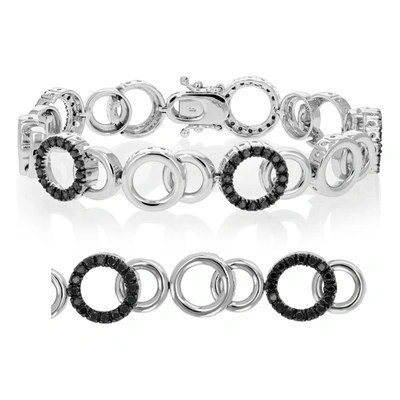 Vir Jewels 2 Cttw Black Diamond Tennis Bracelet .925 Sterling Silver With Rhodium Circle