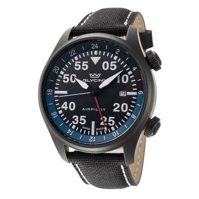 Glycine Men's Airpilot Gmt 44 44mm Quartz Watch In Black