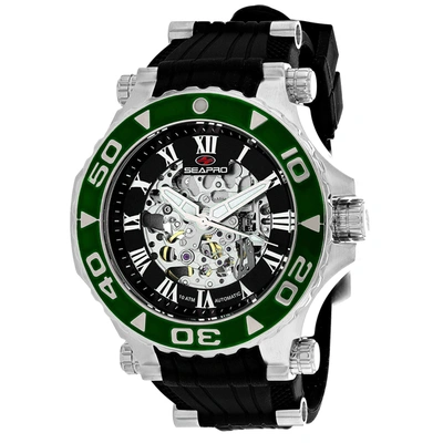 Seapro Men's Seaway Black Dial Watch In Black / Green