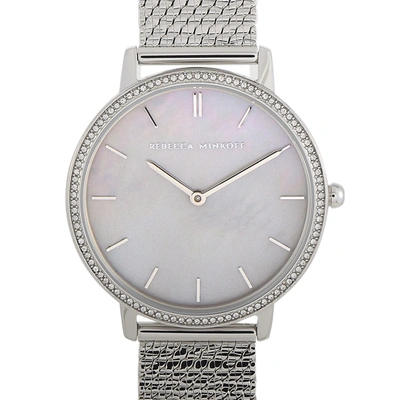 Rebecca Minkoff Major Silver-tone Watch 2200367 In Mop / Mother Of Pearl