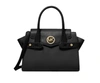 Michael Kors Carmen   Leather Medium Fla Satchel Shoulder Bag In Black