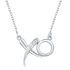 Simona Sterling Silver Diamond Xo Necklace In Silver