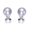 GENEVIVE GENEVIVE Sterling Silver White Pearl Stud Earrings