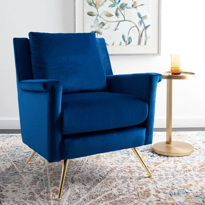 Safavieh Cerise Mid Century Arm Chair In Navy