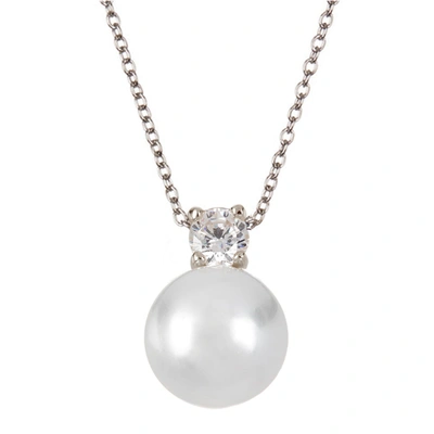 Savvy Cie Jewels Sterling Silver Swarovski Pearl Drop Pearl Pendant