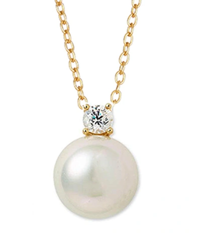 Savvy Cie Jewels Sterling Silver Swarovski Pearl Drop Pearl Pendant In White