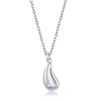 Simona Sterling Silver Diamond Teardrop Necklace In Silver