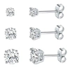 Savvy Cie Jewels Sterling Stud Set In Clear- Silver