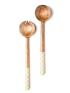 Tiramisu Meena Wooden Salad Set In White