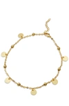 Savvy Cie Jewels 18k Gold Disc Charm Station Anklet In White