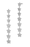 Savvy Cie Jewels Cz Pavé Linear Star Link Earrings In White