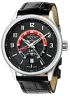 GV2 GV2 Men's Giromondo Black Dial Black Calfskin Leather Watch