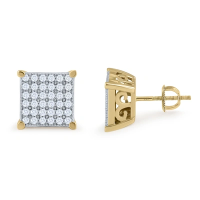 Monary 10k Yellow Gold Earrings With 0.49 Ct. Diamonds In Silver