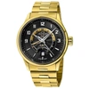 Gv2 Men's Giromondo Black Dial Black Calfskin Leather Watch In Beige