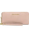 MICHAEL KORS JET SET TRAVEL CONTINENTAL WOMENS LEATHER CLUTCH WRISTLET WALLET