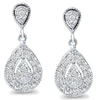 POMPEII3 1/2CT PEAR SHAPE DANGLE DIAMOND EARRINGS 10K WHITE GOLD