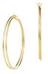 Savvy Cie Jewels Gold Plated Xl Hoop In Yellow