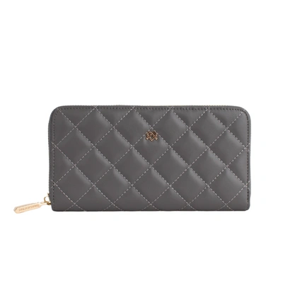 Gunas New York Uptown Quilted Wallet In Gray