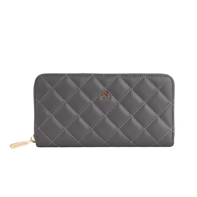 Gunas New York Uptown Quilted Wallet In Grey