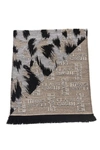 Cavalli Class Beige Wool Scarf In Grey