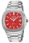 Gv2 Automatic Men's Potente Red Dial 316l Stainless Steel Bracelet Watch In White