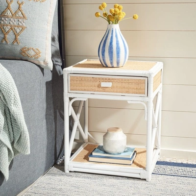 Safavieh Bali 1 Drawer 1 Shelf Nightstand In White