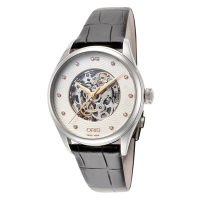 Oris Women's Artelier Skeleton 33mm Automatic Watch In Silver