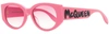 Alexander Mcqueen Graffiti Logo-print Oval-frame Sunglasses In Pink