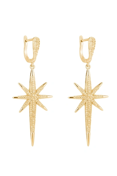 Eye Candy La Cz North Star Drop Earrings In Gold