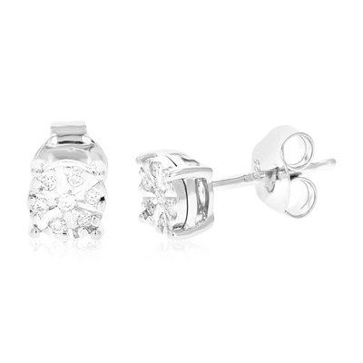 Vir Jewels 1/12 Cttw 14 Stones Round Lab Grown Diamond Studs Earrings .925 Sterling Silver Prong Set 1/5 Inch