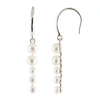 Splendid Pearls Silver 3-5mm Cultured Freshwater Pearl Graduated Drop Earrings In White