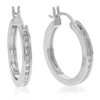 Vir Jewels 1/10 Cttw Round Cut Lab Grown Diamond Hoop Earrings In .925 Sterling Silver Prong Set 1 Inch In Silver