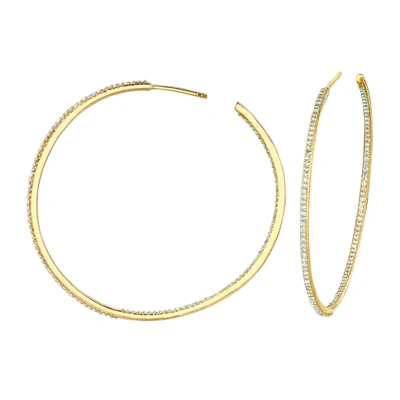 Ariana Rabbani Diamond Hoop Earrings In White