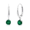 NICOLE MILLER 10K WHITE OR YELLOW GOLD CUSHION CUT 5MM GEMSTONE DANGLE LEVER BACK EARRINGS WITH PUSH BACKS