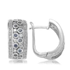 Suzy Levian Sapphire And Diamond In Sterling Silver Earring In Blue