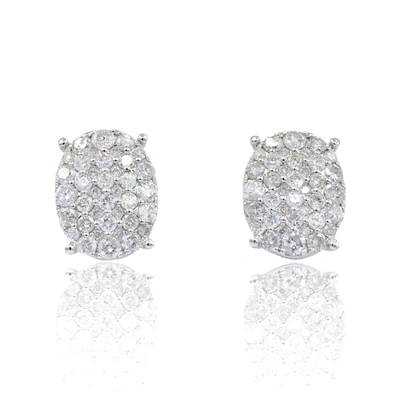 Diana M. Diamond Earrings In Silver
