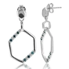 Vir Jewels 1/5 Cttw Blue Diamond Dangle Earrings .925 Sterling Silver With Rhodium Plating In Silver