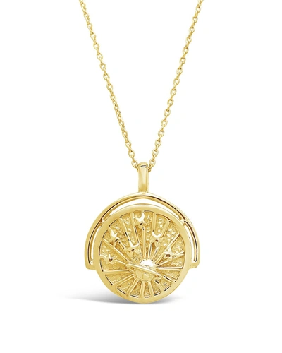 Sterling Forever Celestial Rotation Pendant Necklace In Gold