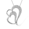Vir Jewels 1/3 Cttw Diamond Double Heart Pendant Necklace 14k White Gold With 18 Inch Chain In Silver