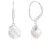 SPLENDID PEARLS STERLING SILVER LEVERBACK 7-7.5MM FRESHWATER PEARL EARRINGS