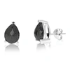 Vir Jewels 4.50 Cttw Pear Shape Black Diamond Stud Earrings .925 Sterling Silver Prong Set