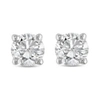 Pompeii3 1/2ct Round Diamond Studs Earrings In 14k White Or Yellow Gold Basket Setting In Silver