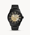 Fossil Men's Flynn Automatic, Black-tone Stainless Steel Watch In Black