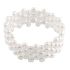 SPLENDID PEARLS Triple Row White 7-8mm freshwater Pearl Coil Bracelet