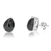 Vir Jewels 6 Cttw Pear Shape Black Diamond Stud Earrings .925 Sterling Silver Prong Set